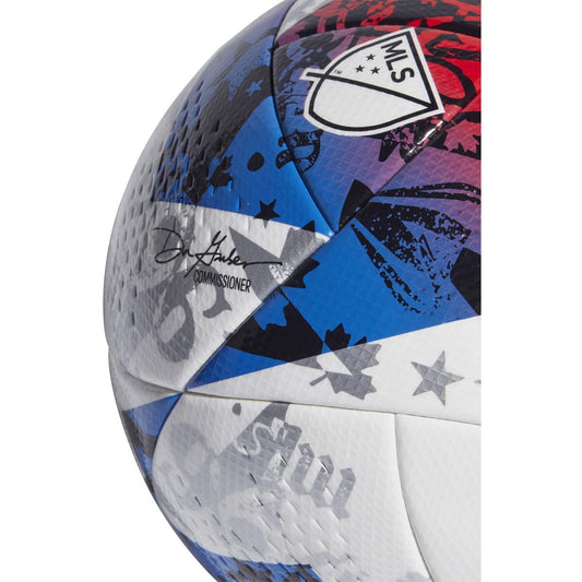 adidas MLS Pro Ball, Unisex, Weiß/Blau/Rot, Größe 5